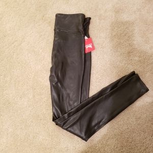 Faux leather spanx leggings